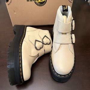 DR. MARTENS DEVON HEART LEATHER PLATFORM BOOTS
